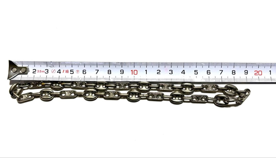 【ビンテージ】CELINE /セリーヌ　マカダム　チェーン　ネックレス　シルバー