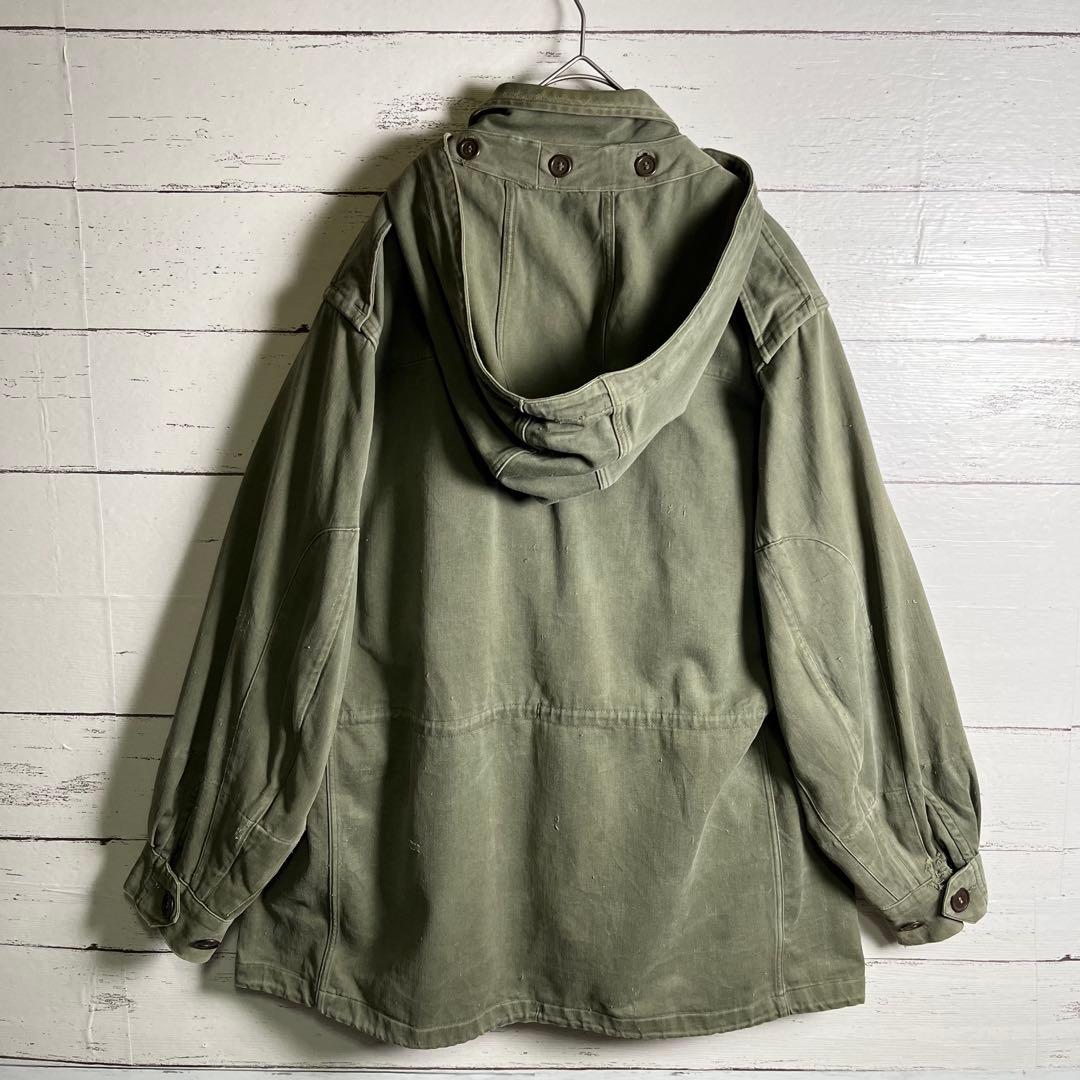 60s 【レア個体】 フランス軍 M64 実物 フィールドジャケット パーカー付