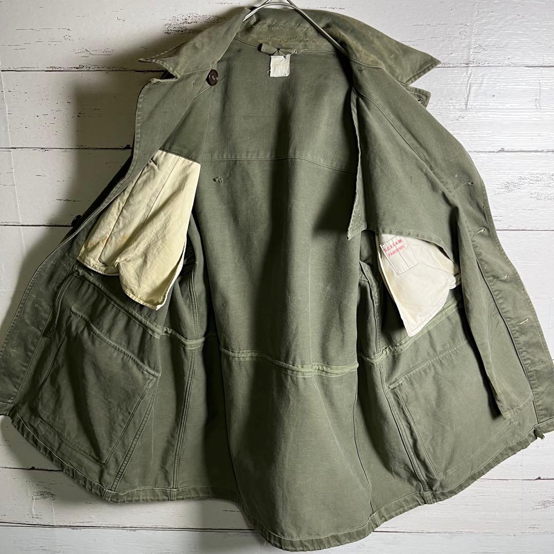 60s 【レア個体】 フランス軍 M64 実物 フィールドジャケット パーカー付