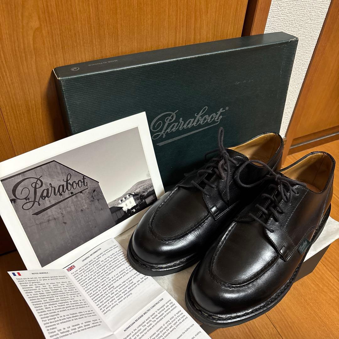 【美品】Paraboot 革靴　黒　フランス製　シャンボード　６