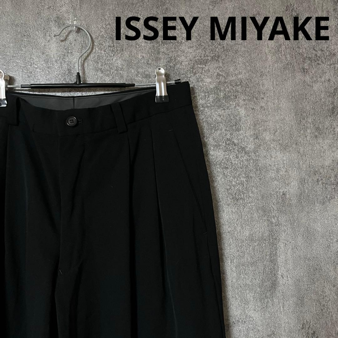イッセイミヤケ ISSEY MIYAKE ワイド 通年ウール スラックス パンツ
