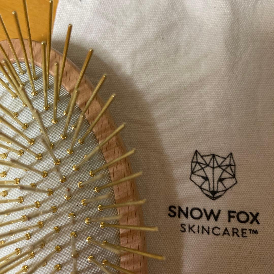  FOX SKINCARE 木製ヘアブラシ 収納袋付き