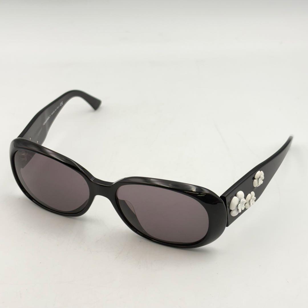 シャネル カメリア サングラス レディース ブラック 0831-S6697t