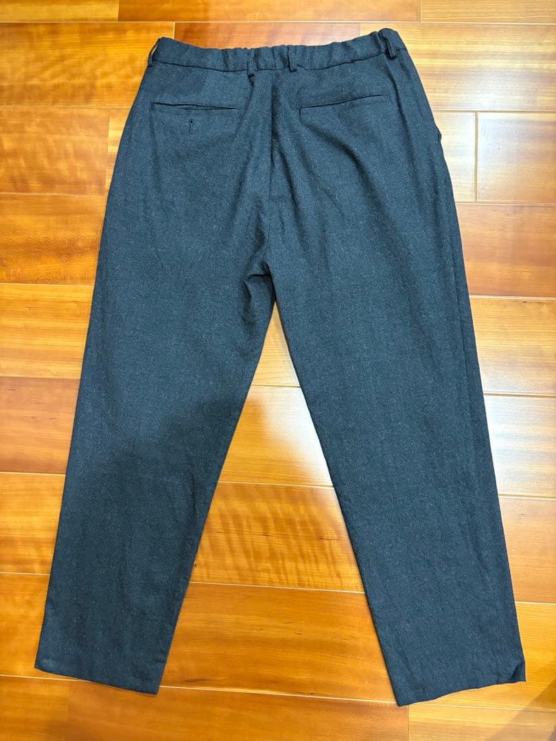 STILL BY HAND ウールフラノスラックス ダークグレー　48 L