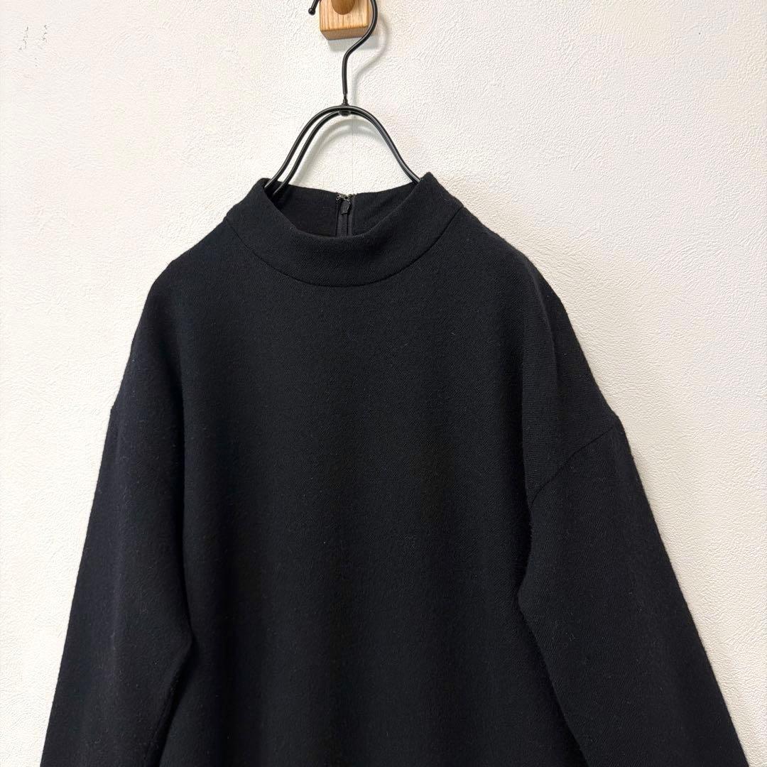 evam eva ウールカシミヤ　スタンドカラーワンピース