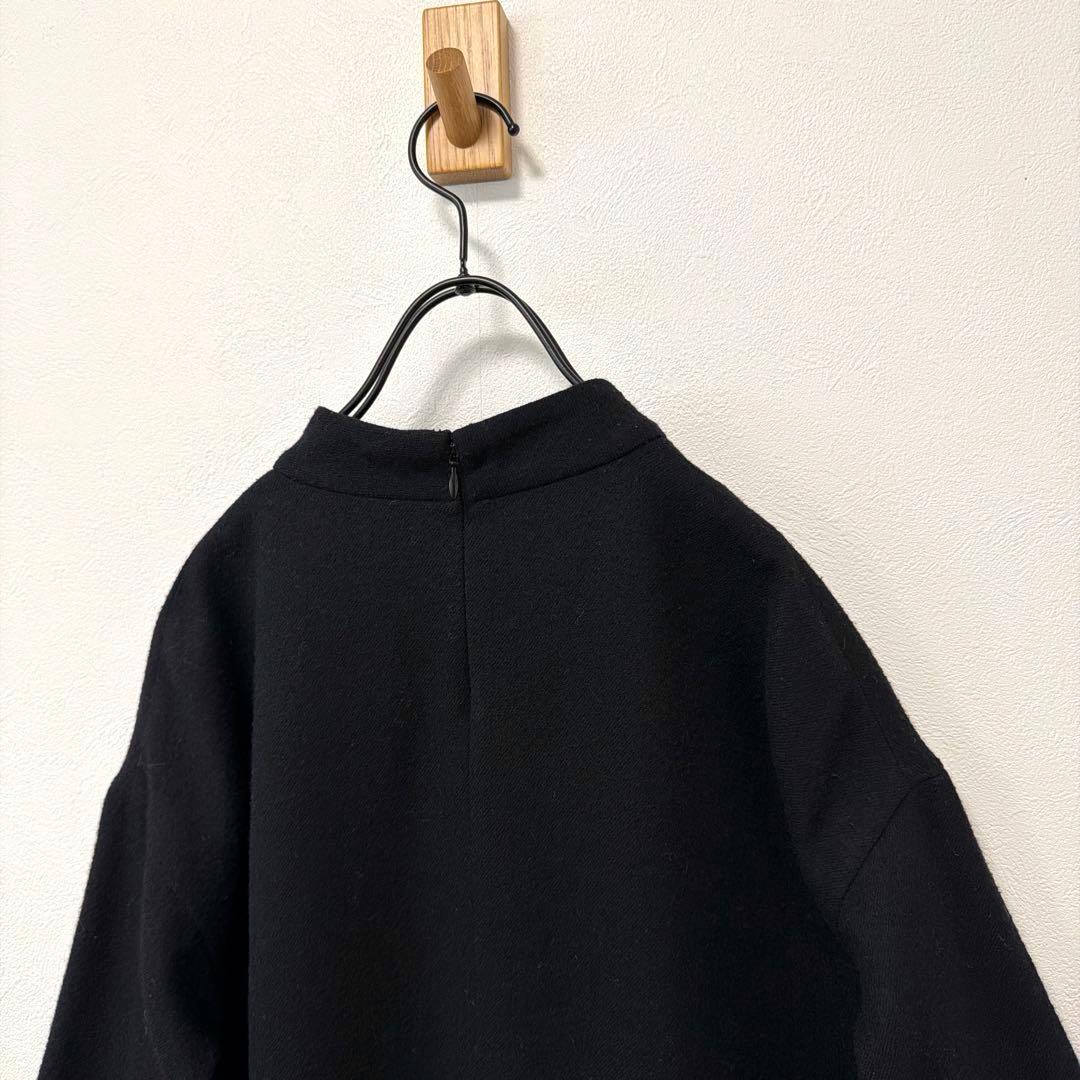 evam eva ウールカシミヤ　スタンドカラーワンピース