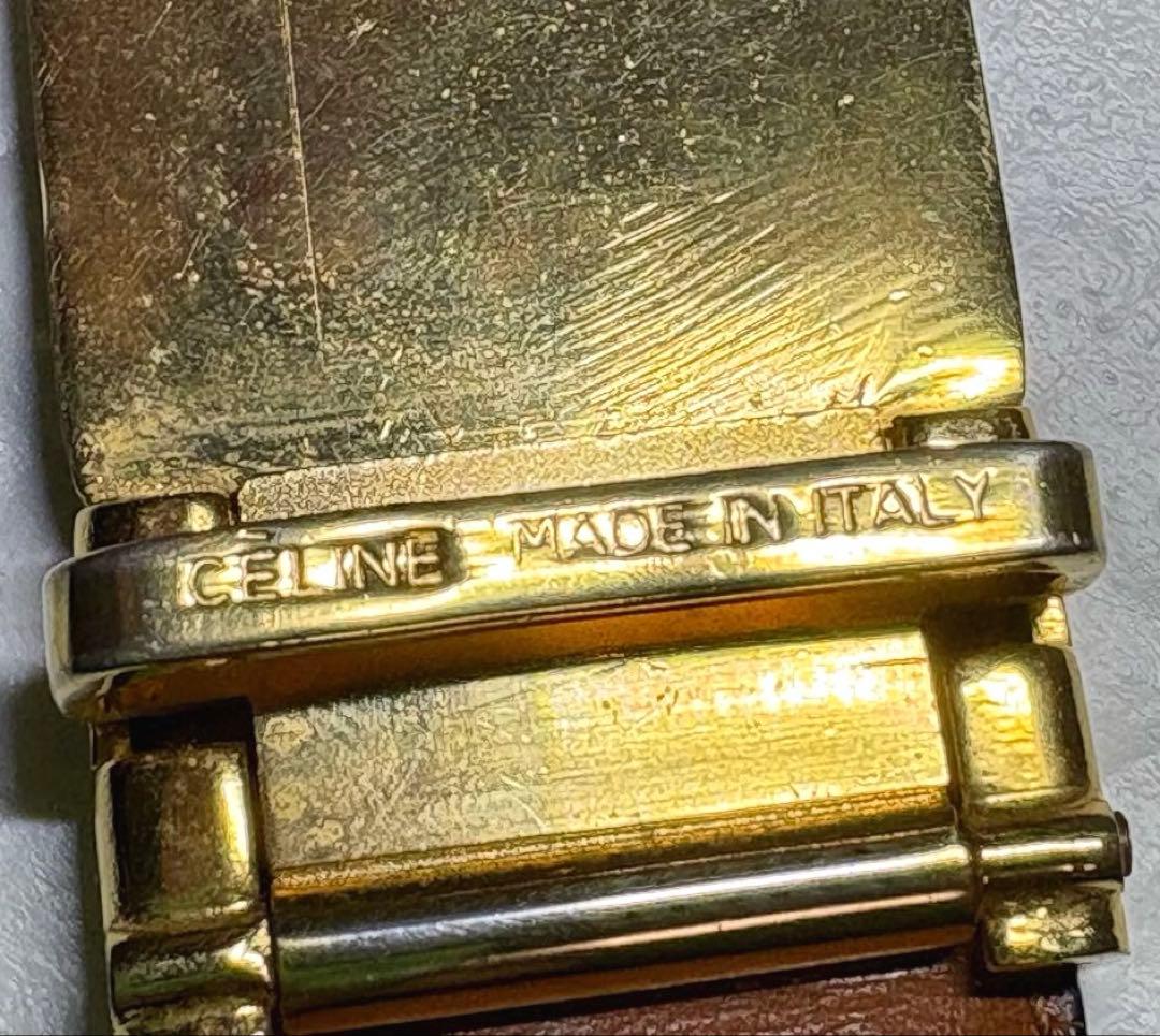 【ヴィンテージ良品】 CÉLINE オールドセリーヌ　馬車　ゴールド金具　ベルト