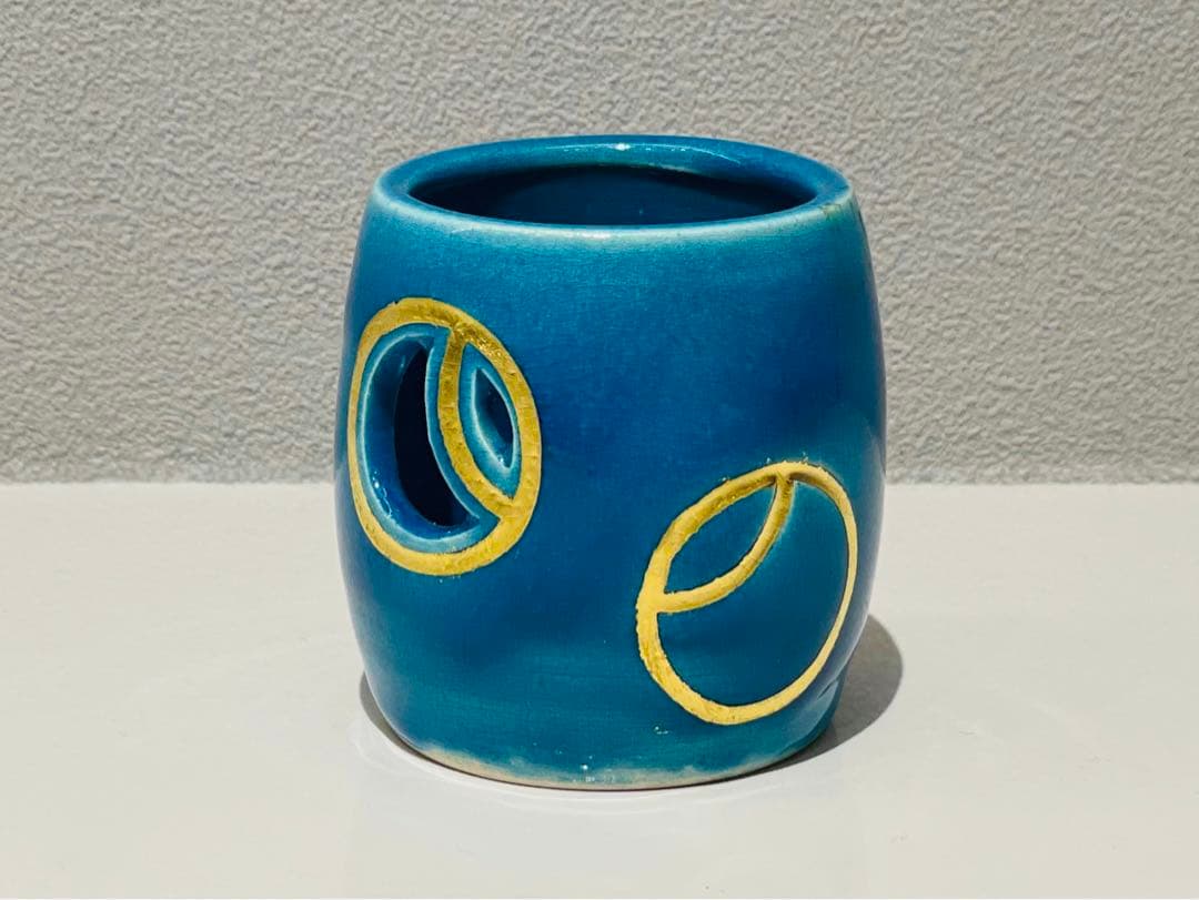 【茶道具】瑞山作　トルコ ツボツボ透かし蓋置