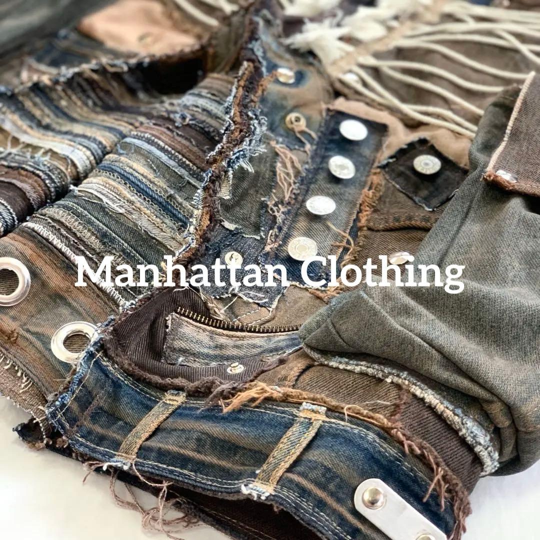 No.612【割引適用済】再構築 リメイク ハーフパンツ デニム