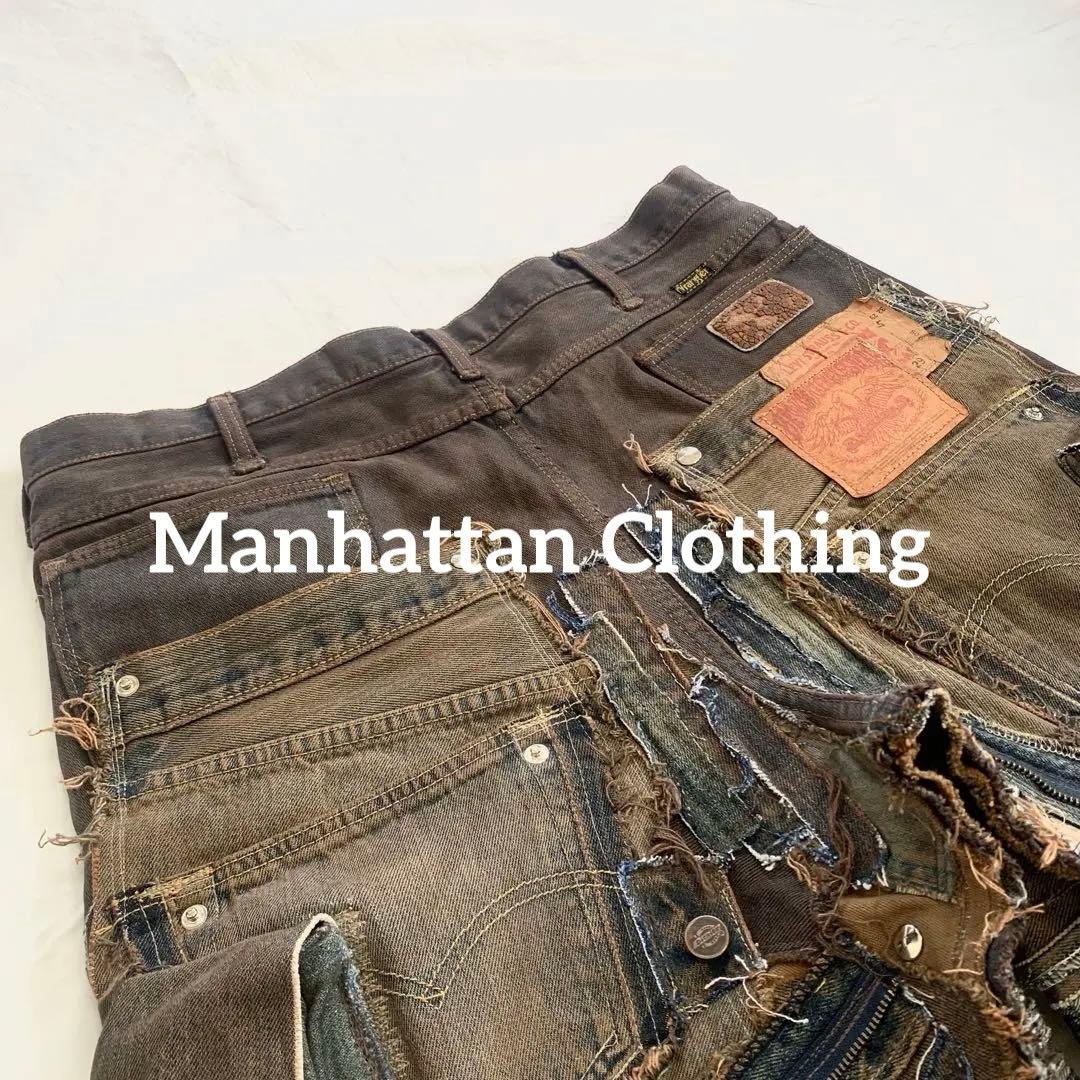 No.612【割引適用済】再構築 リメイク ハーフパンツ デニム