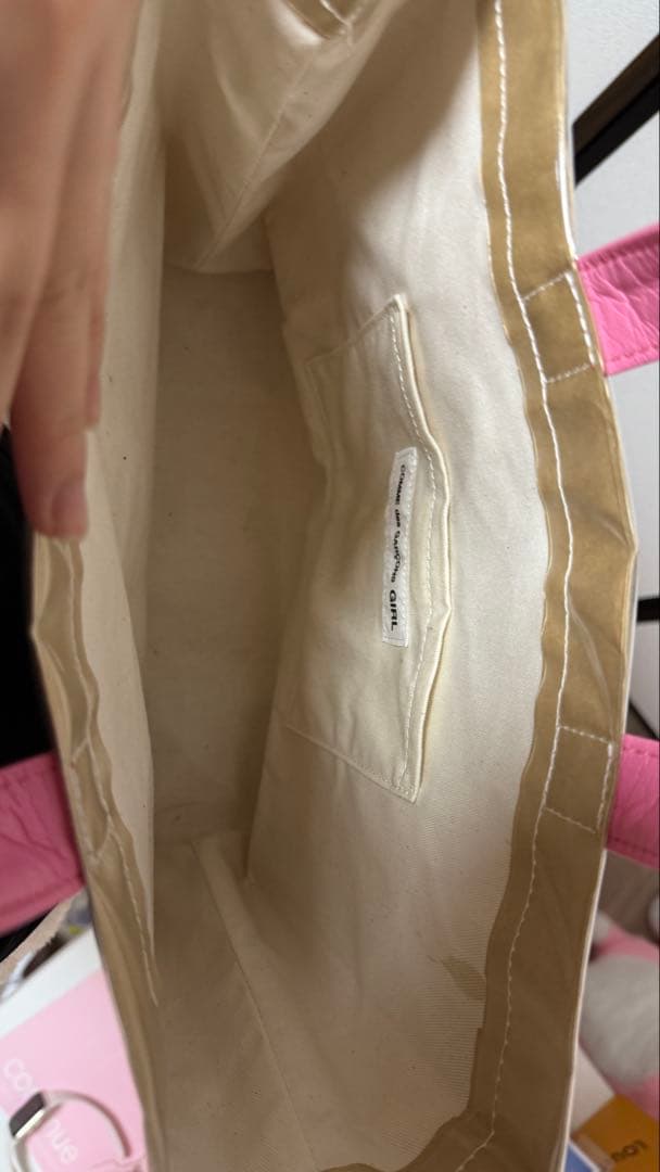 COMME des GARÇONS エコバッグ ブラウン/ピンク