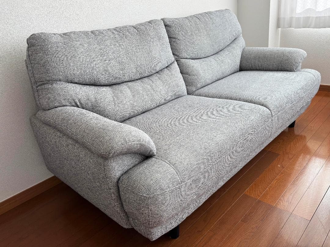 【美品・配送料込み価格】ニトリ 3人用 布張 ソファ(キャッツ3 GY)