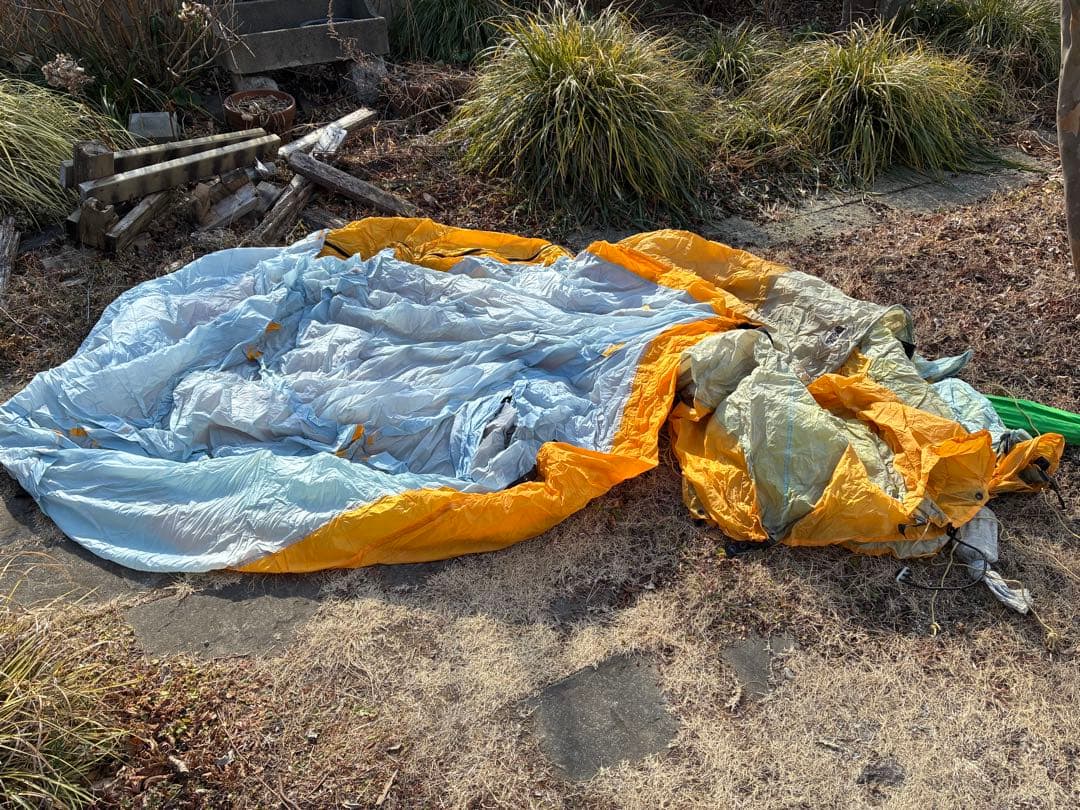 ノースフェイス　テント　4〜5人　フライシート色移りあり、当時の設営画像有り