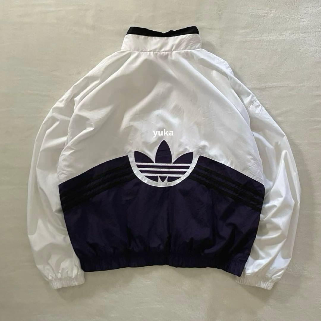 レア好配色◎90s adidas 万国旗 ナイロンジャケット トレフォイル刺繍