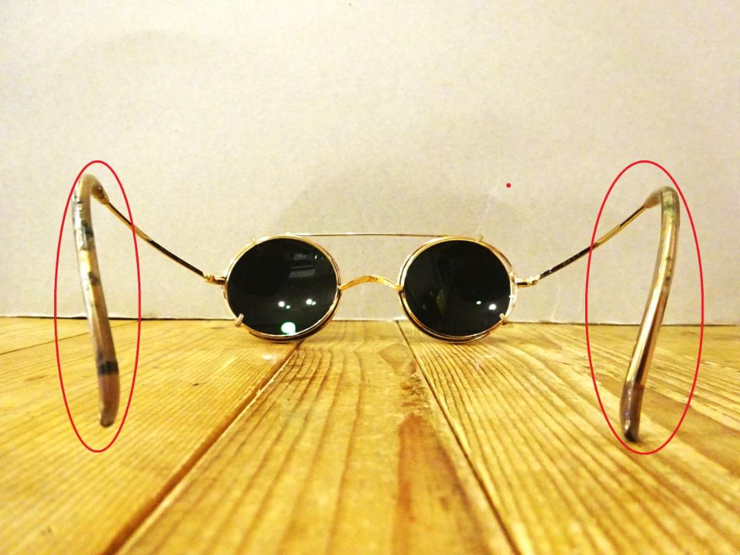 ☆希少☆ 治太夫作 クリップ式サングラス付き 丸眼鏡 一山タイプ