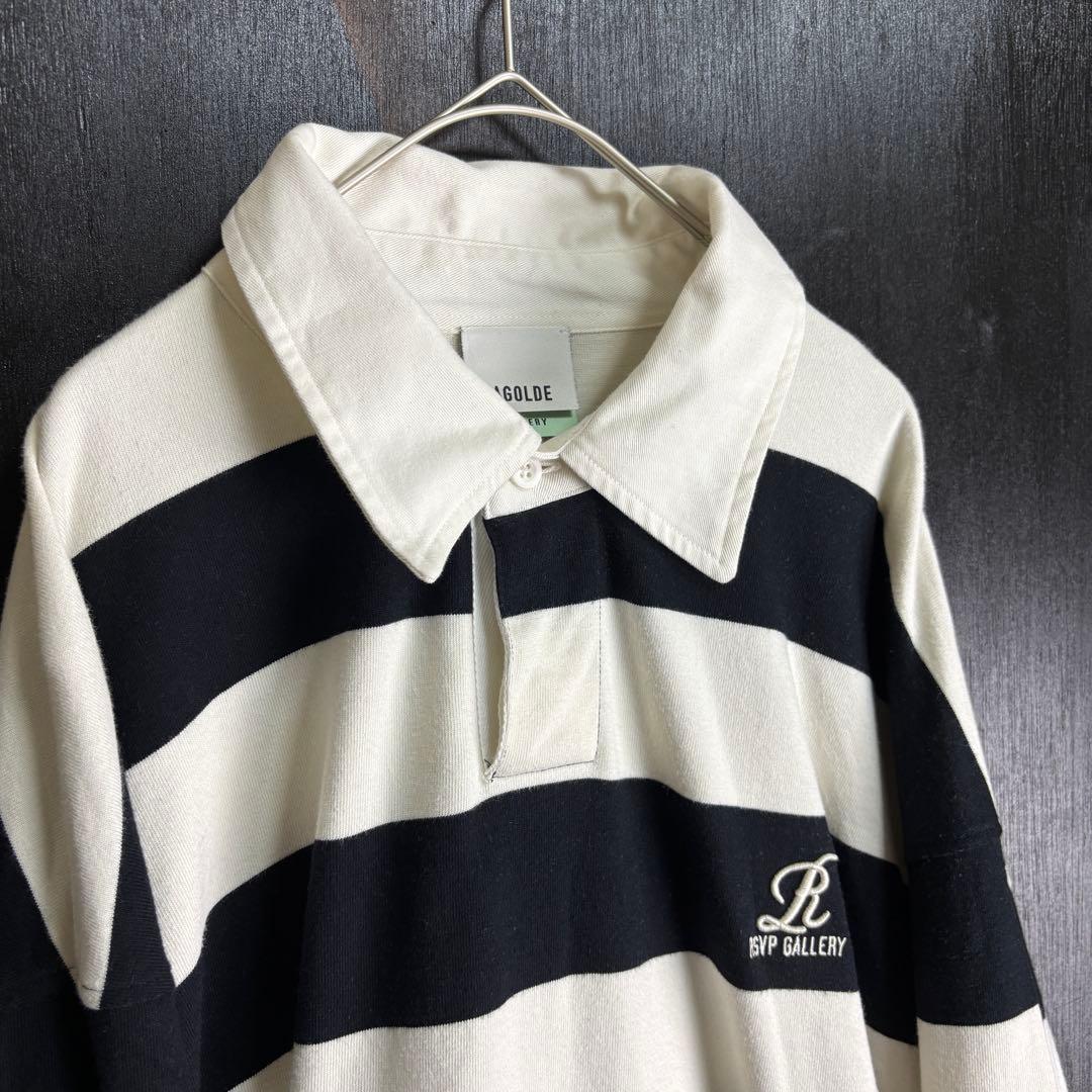 RSVP Gallery ラガーシャツ ホワイト×ブラック Lサイズ