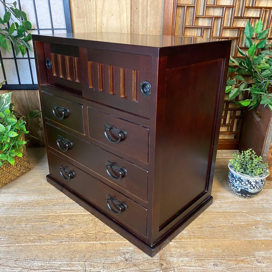 期間限定！セール中！民芸家具桐材多引き出しチェストタンスA56㎝×58㎝木製収納