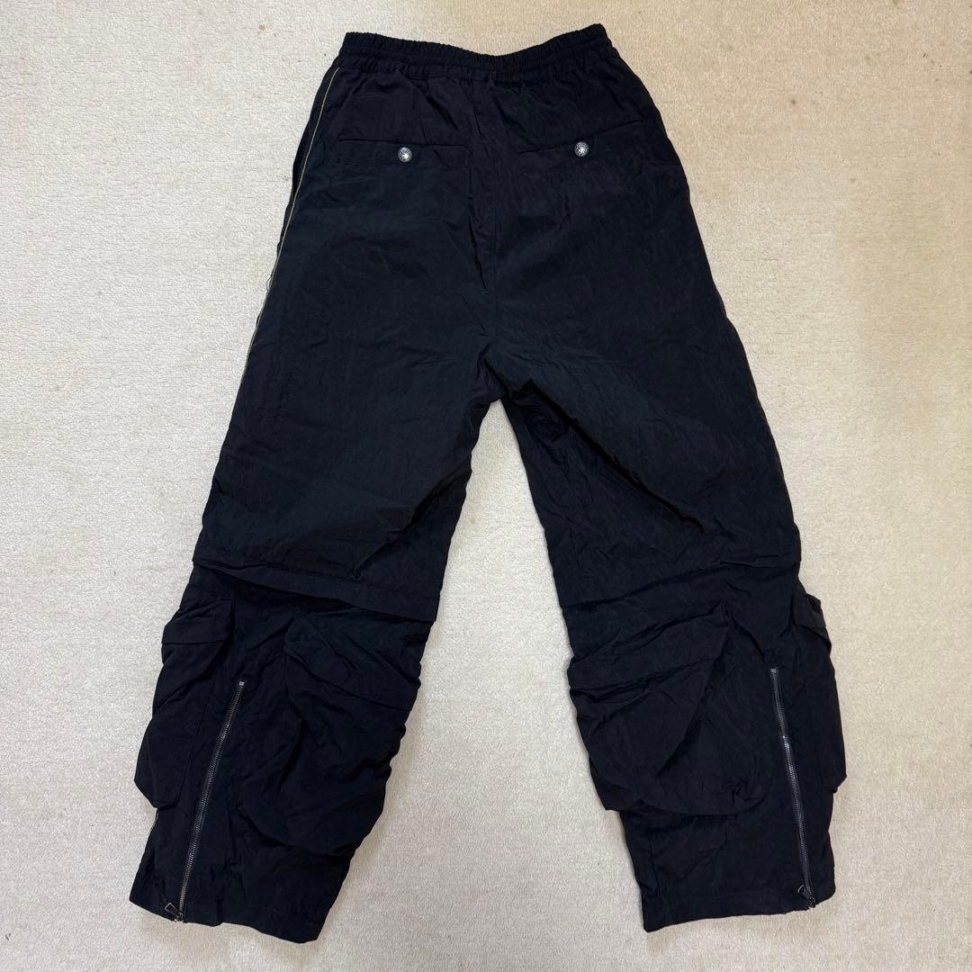 DIESEL ブラックカーゴパンツ 多ポケット ナイロン