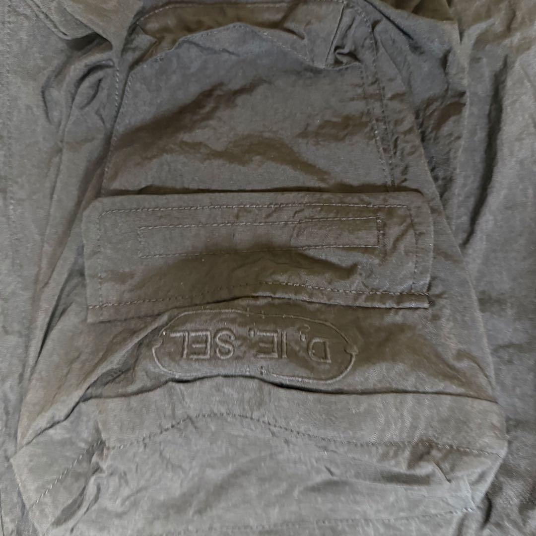 DIESEL ブラックカーゴパンツ 多ポケット ナイロン