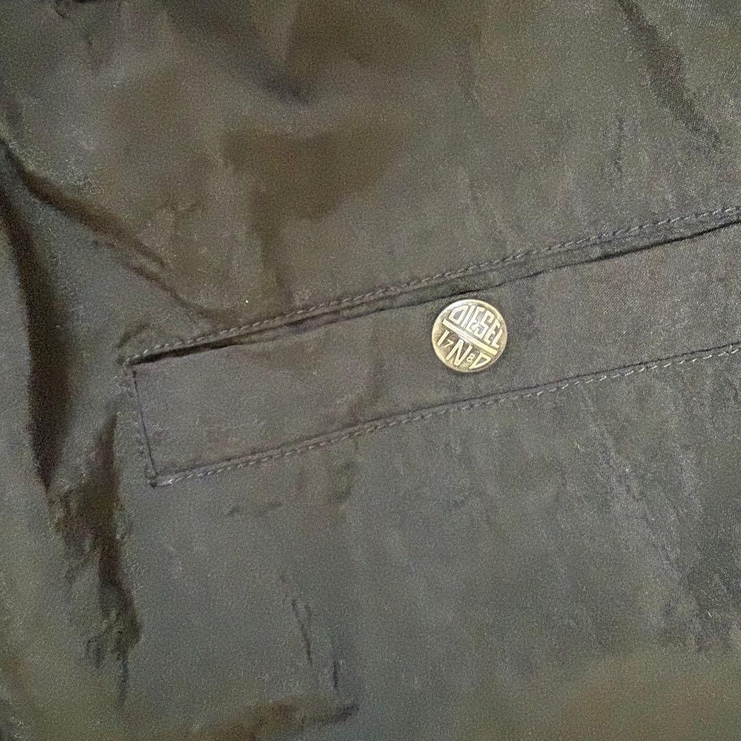 DIESEL ブラックカーゴパンツ 多ポケット ナイロン