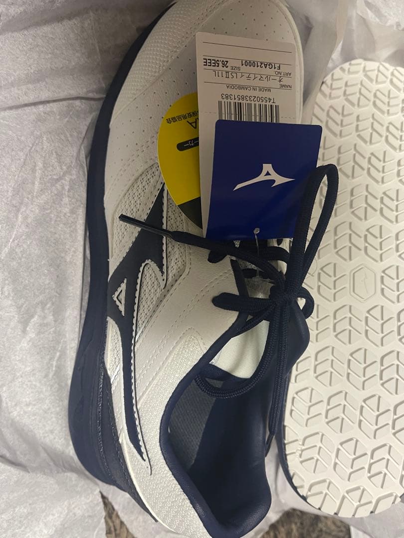 Mizuno 安全靴 26.5cm ホワイト/ネイビー