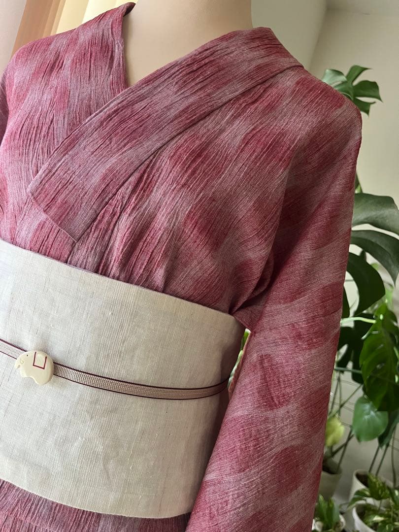 綿麻浴衣✴︎水玉縦しぼ