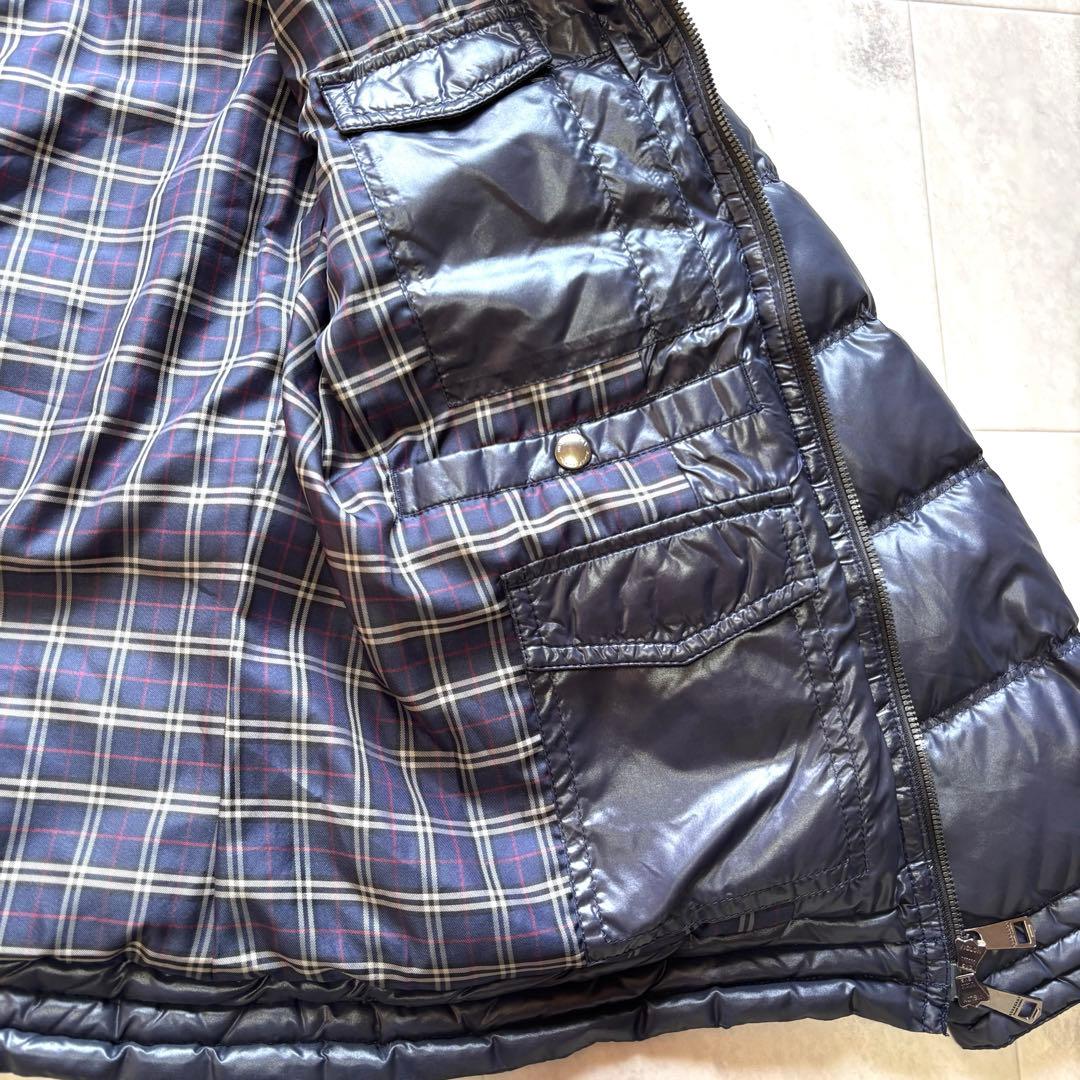 【美品】バーバリーブラックレーベル グースダウンジャケット シルバーフォックス