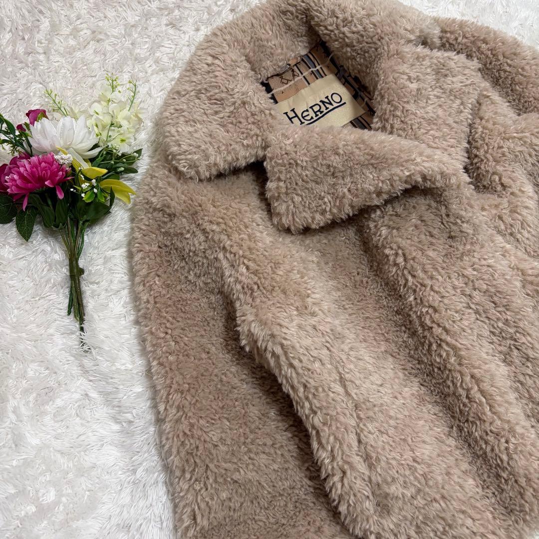 ✨美品✨ HERNO ヘルノ カーリー エコファー ショート ジャケット