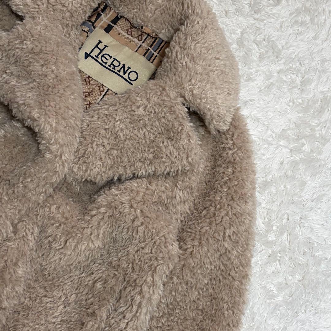 ✨美品✨ HERNO ヘルノ カーリー エコファー ショート ジャケット