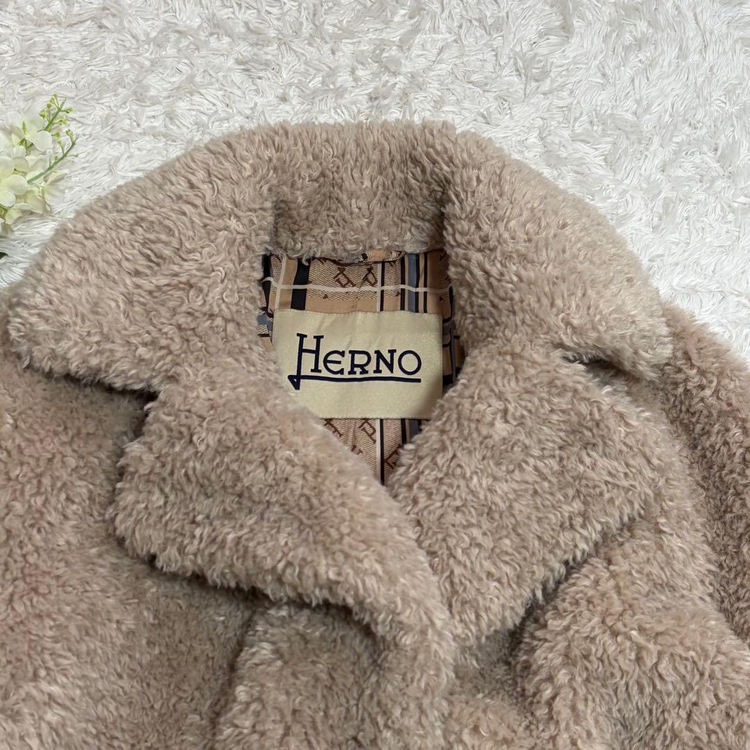 ✨美品✨ HERNO ヘルノ カーリー エコファー ショート ジャケット