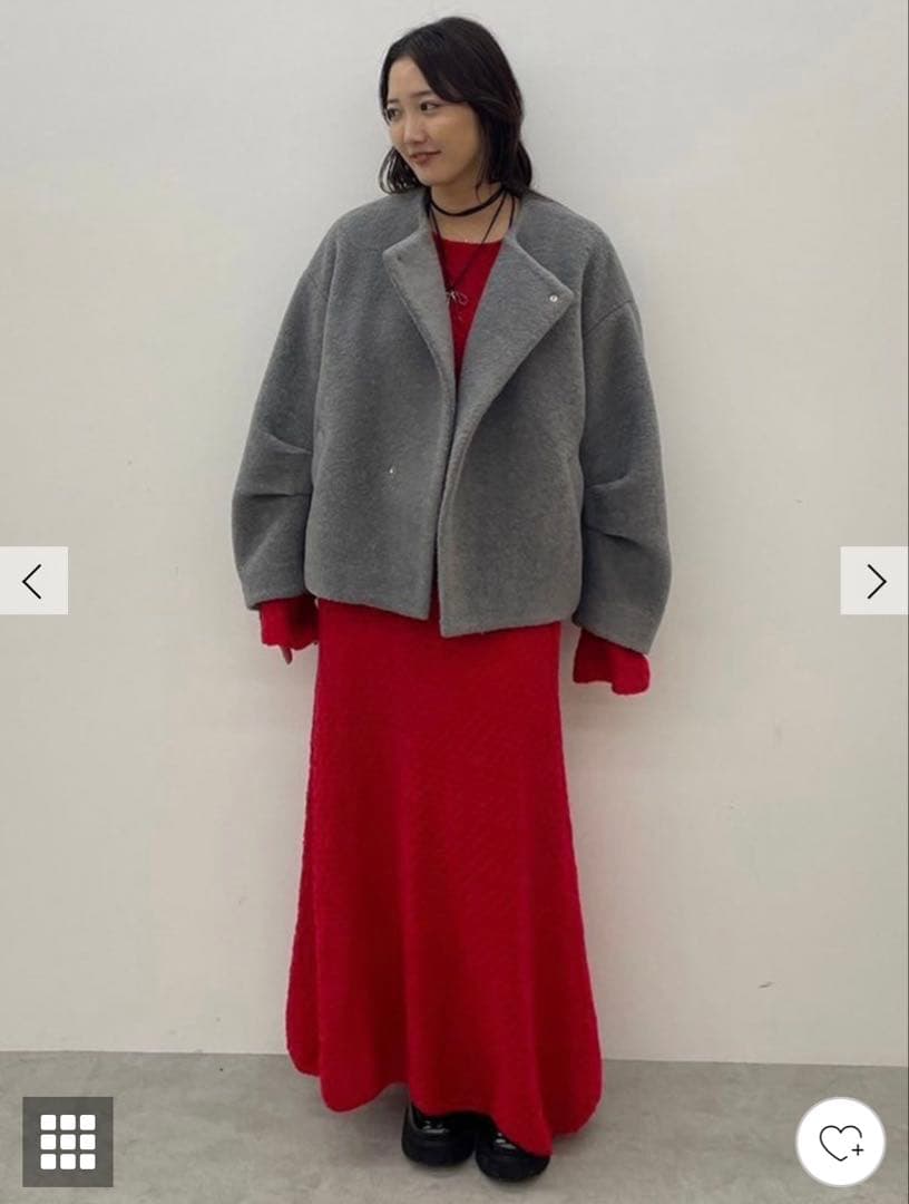 ラグナムーン ボアブルゾン グレー