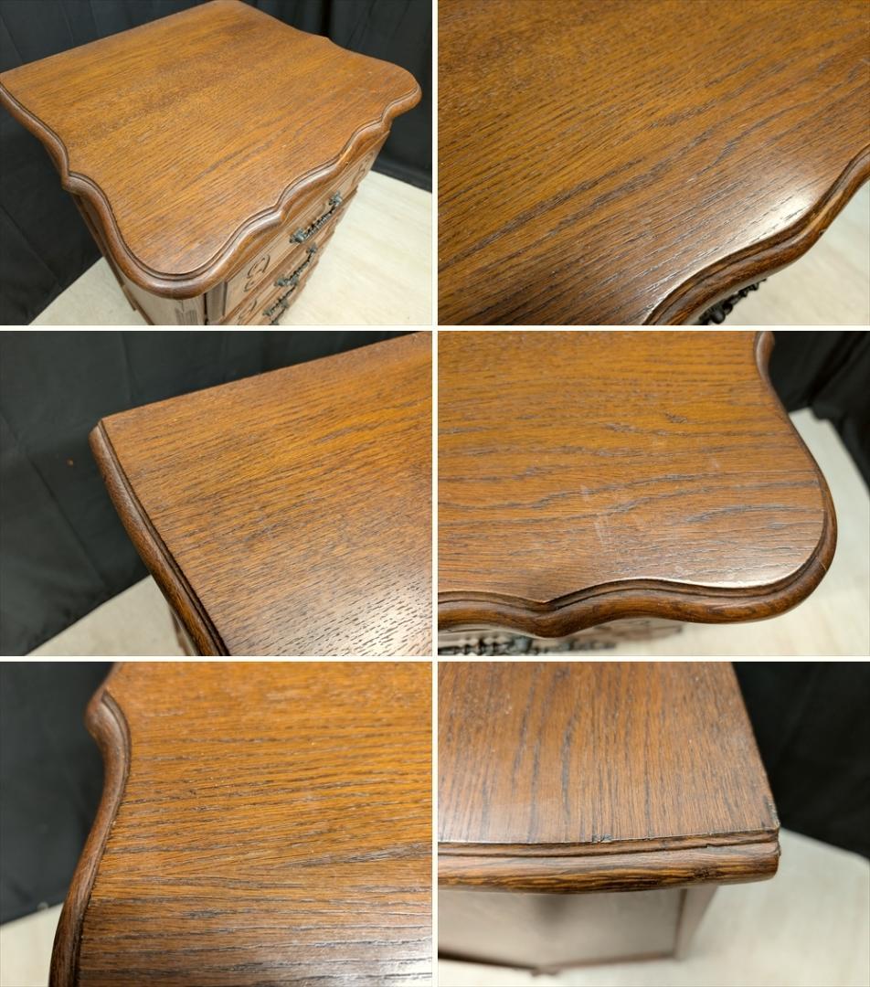 三越家具　ブルージュ　猫脚　オーク　スリムチェスト　タンス　引き出し　ドロワー