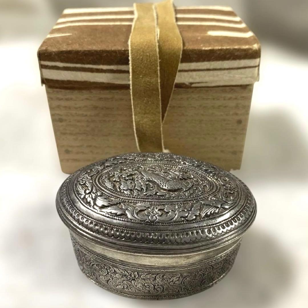 G-15 純銀　小物入れ　アンティーク　インテリア　雑貨　美術品　工芸品