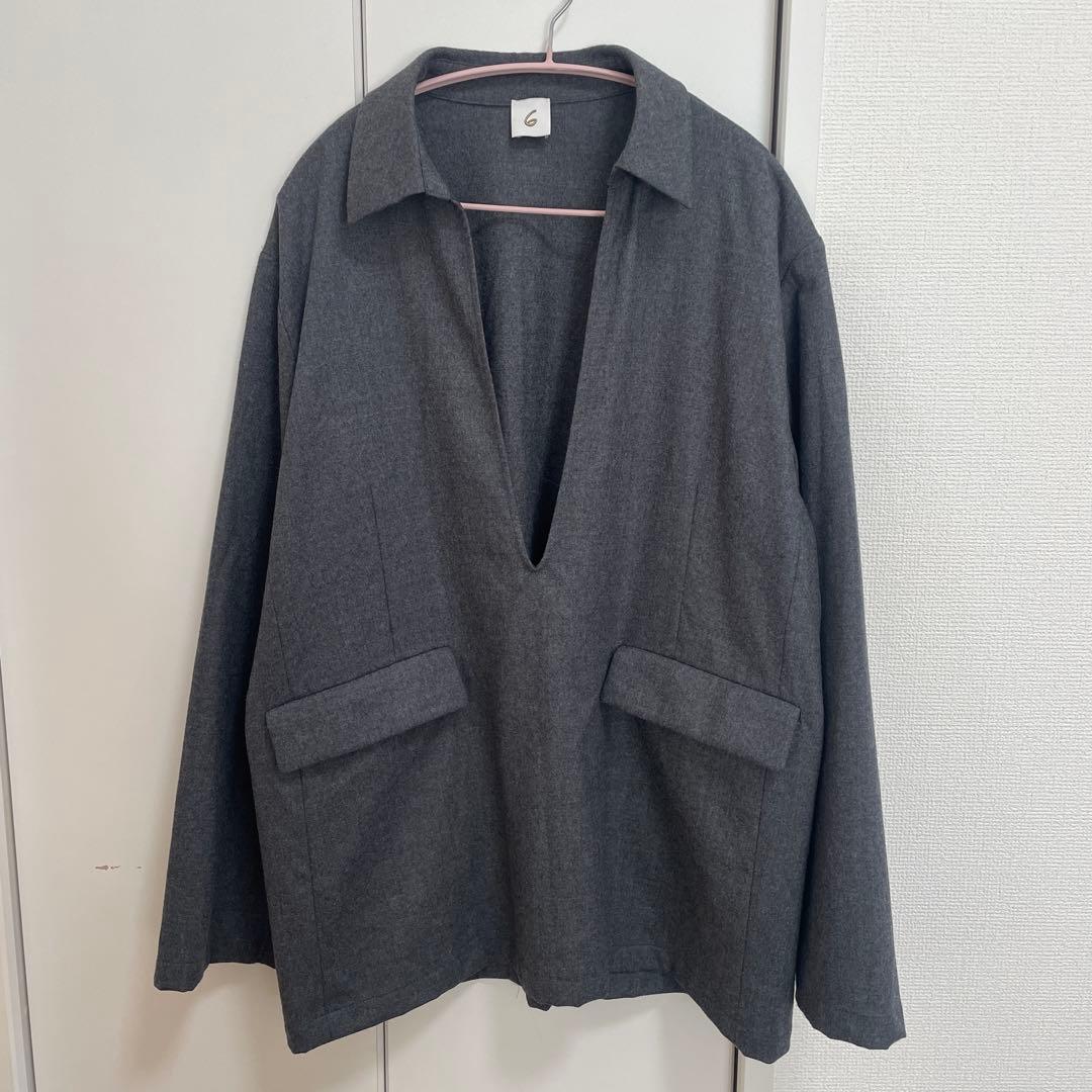 【完売品】【極美品】6(ROKU)Vネック チュニック ウール 日本製