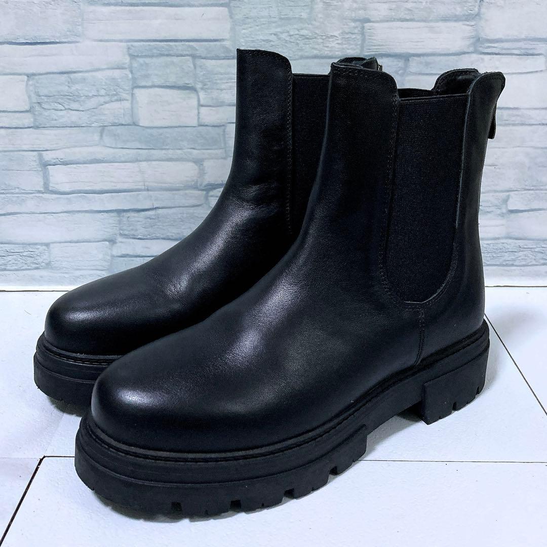 極美品 REMME レメ サイドゴアブーツ 厚底 バックジップ 本革 黒 39