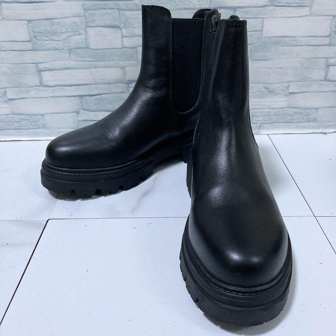 極美品 REMME レメ サイドゴアブーツ 厚底 バックジップ 本革 黒 39