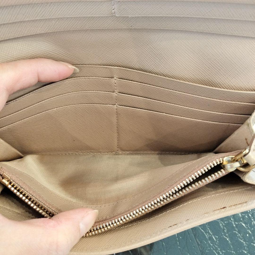 PRADA サフィアーノ リボン財布 ベージュ