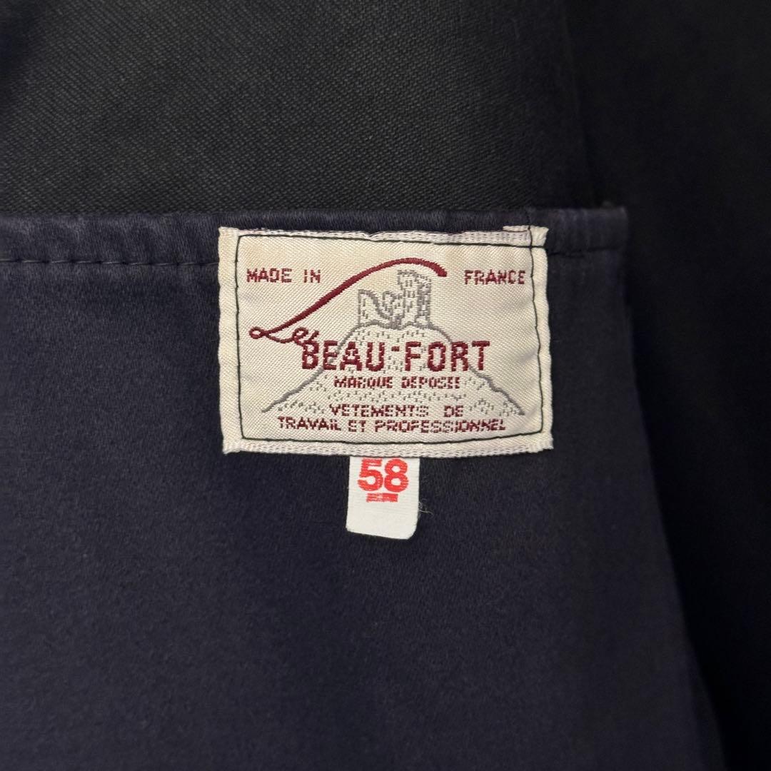 BEAU-FORT ブラックモールスキン カバーオール ワークジャケット 58