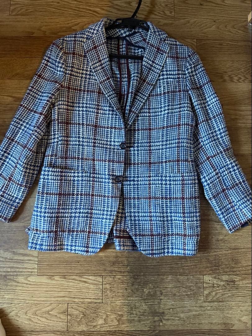 チェック柄 テーラードジャケット 48/R
