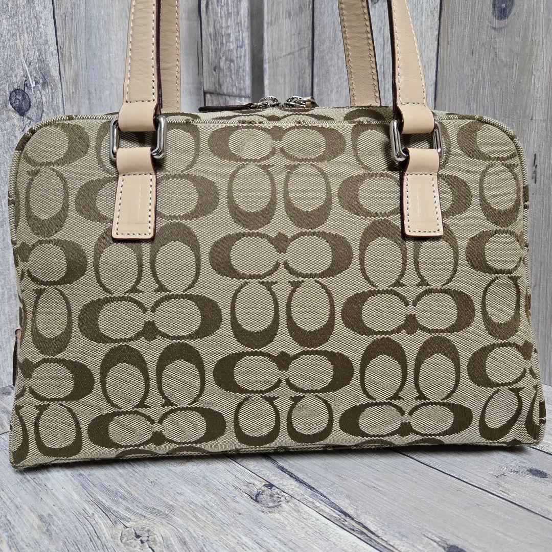 COACH　コーチ　ハンドバッグ　ショルダー　肩掛け　シグネチャー　【極美品】
