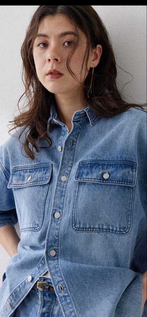 【Whim Gazette】 ドロップデニムシャツ(正規品)