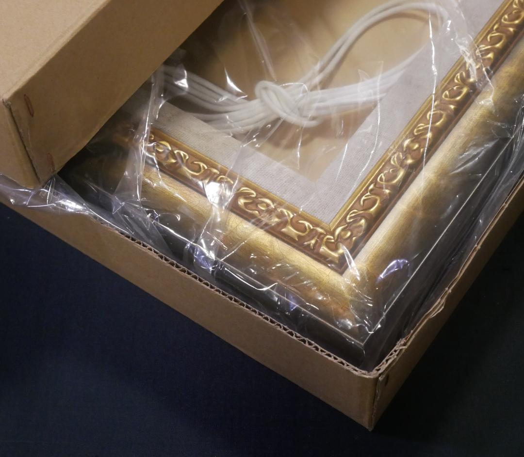 F20サイズ 装飾的な油彩額縁　アクリル付き