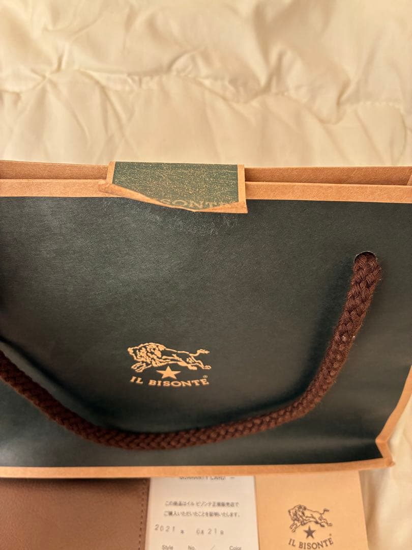 (juritanto)IL BISONTE グレー名刺入れ 保存袋付き