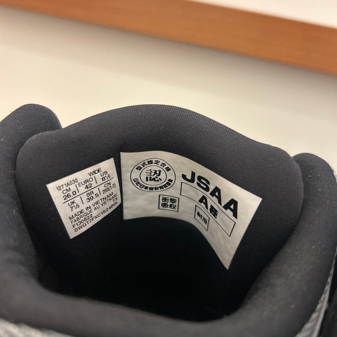 アシックス CP304 BOAシステム安全靴 グレー　ハイカット 26cm