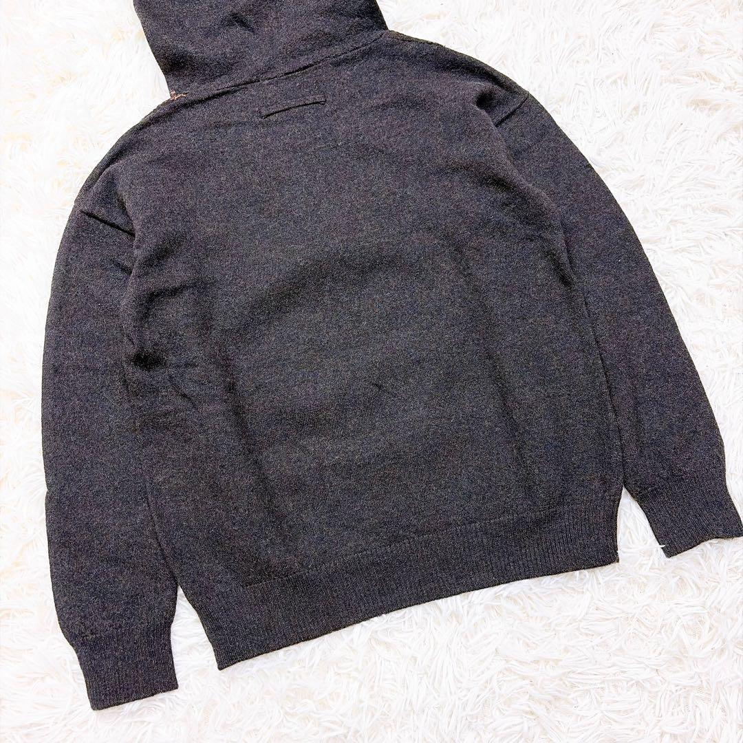 gaultier ゴルチエ　ウール混ニットパーカー　鯉柄　ジャガード　M