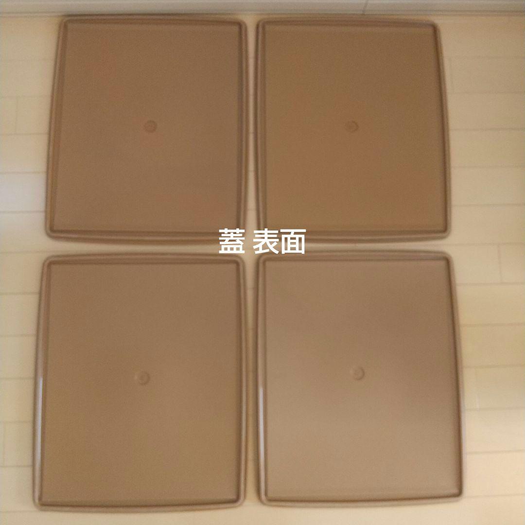 【タッパーウェア】収納ケース ディープスーパーケース 深型 ブラウン４個セット