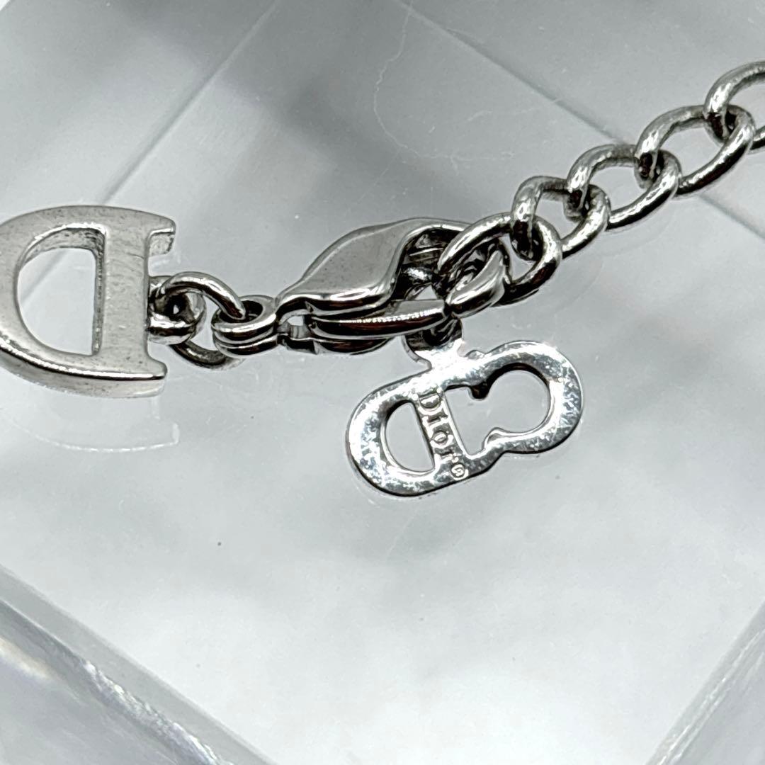 DIOR ヴィンテージ デザインネックレス シルバーカラー ロゴ Dモチーフ