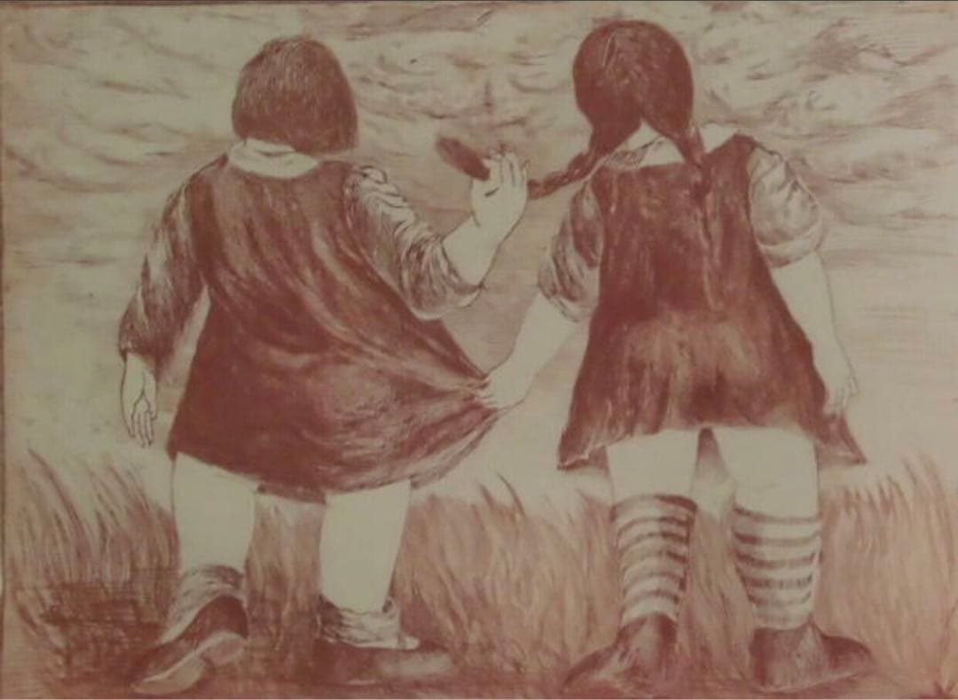 山下淳子「もうちょっと」エッチング 限定20部 国際展作家 送込