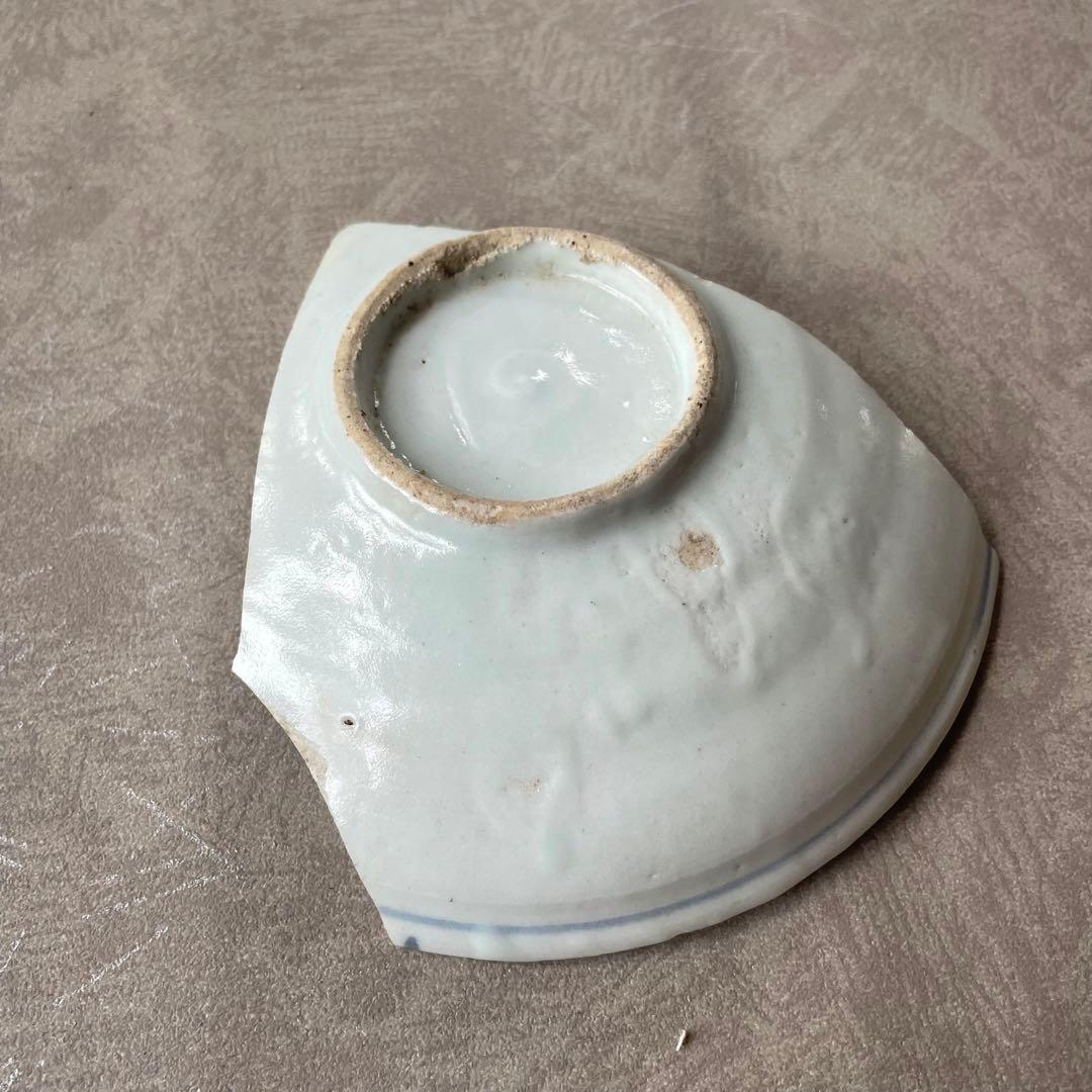 初期伊万里鶺鴒文皿陶片 百間窯 江戸初 古美術 骨董 アンティーク 古伊万里