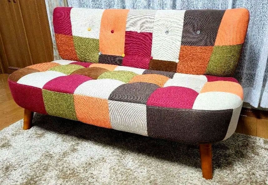 カラフル パッチワーク 2人掛けソファー